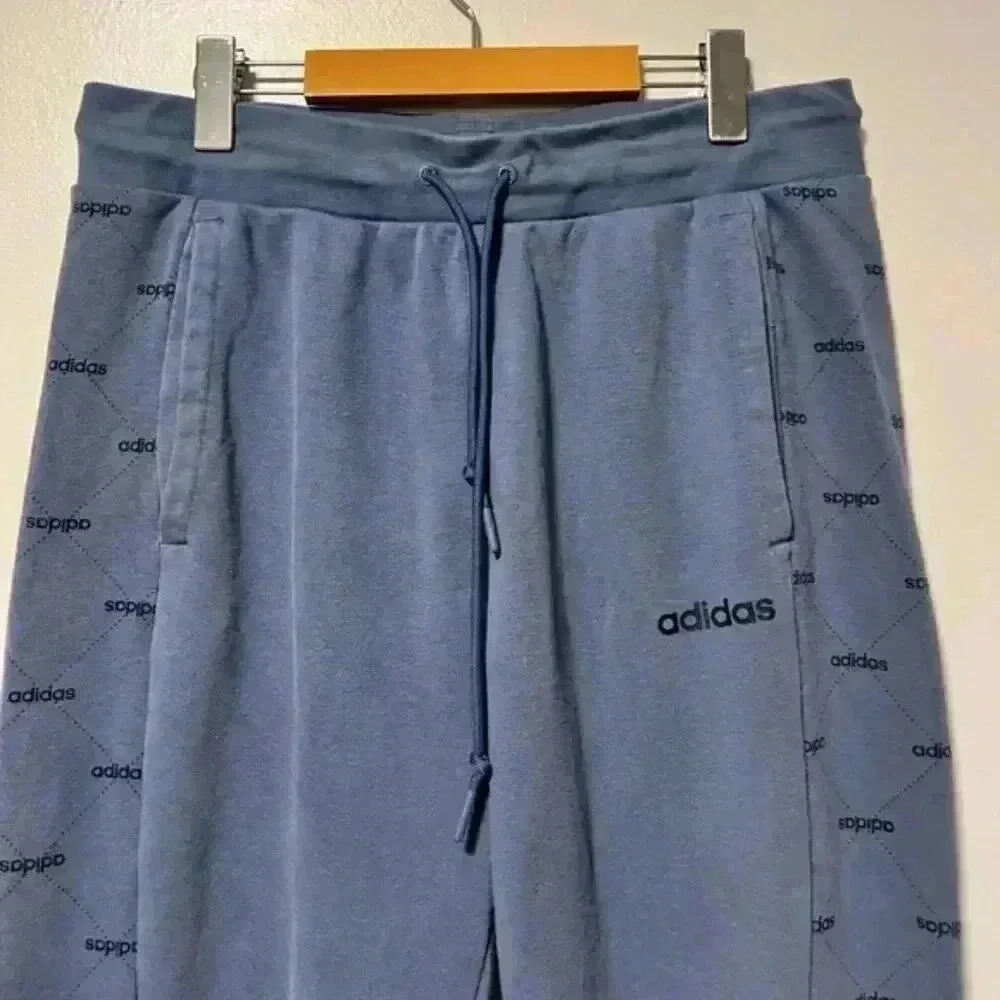 Adidas Men’s Blue Joggers Size Large - Logo Side Stripe, Athletic Fit - Picture 2 of 12